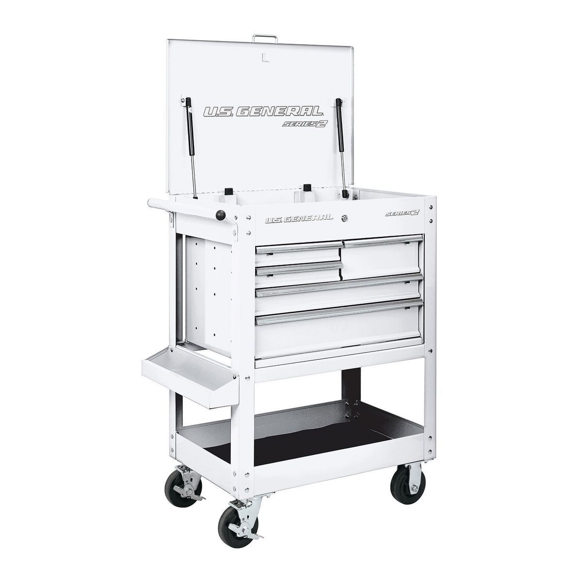 U.S. GENERAL 30 in. 5 Drawer Mechanic’s Cart – White – Item 56429