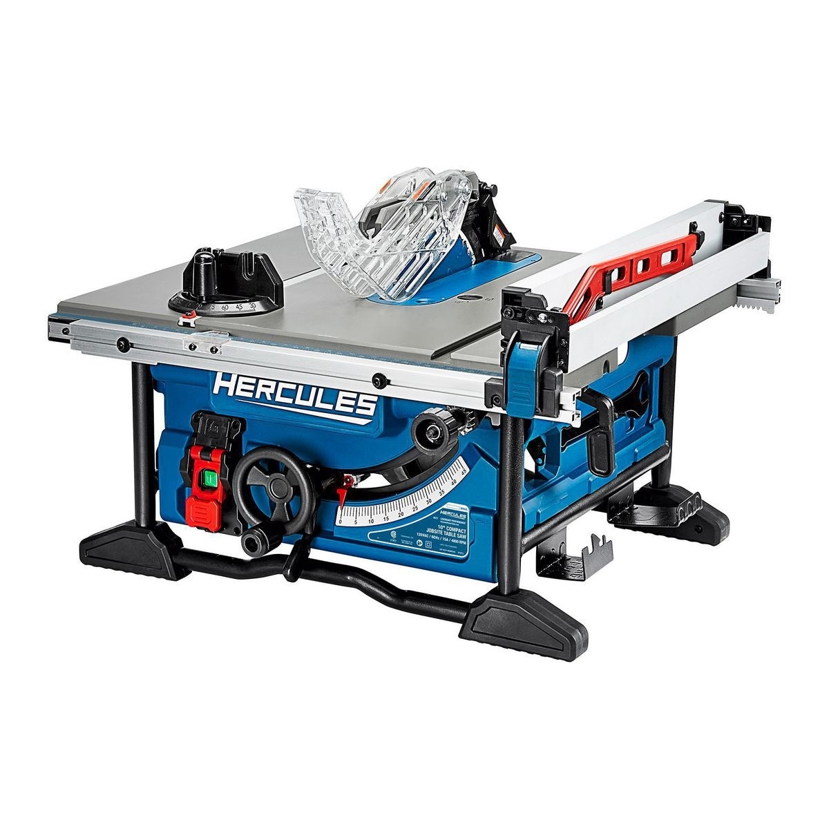 HERCULES 10 in. – 15 Amp Compact Jobsite Table Saw with Rack and Pinion
