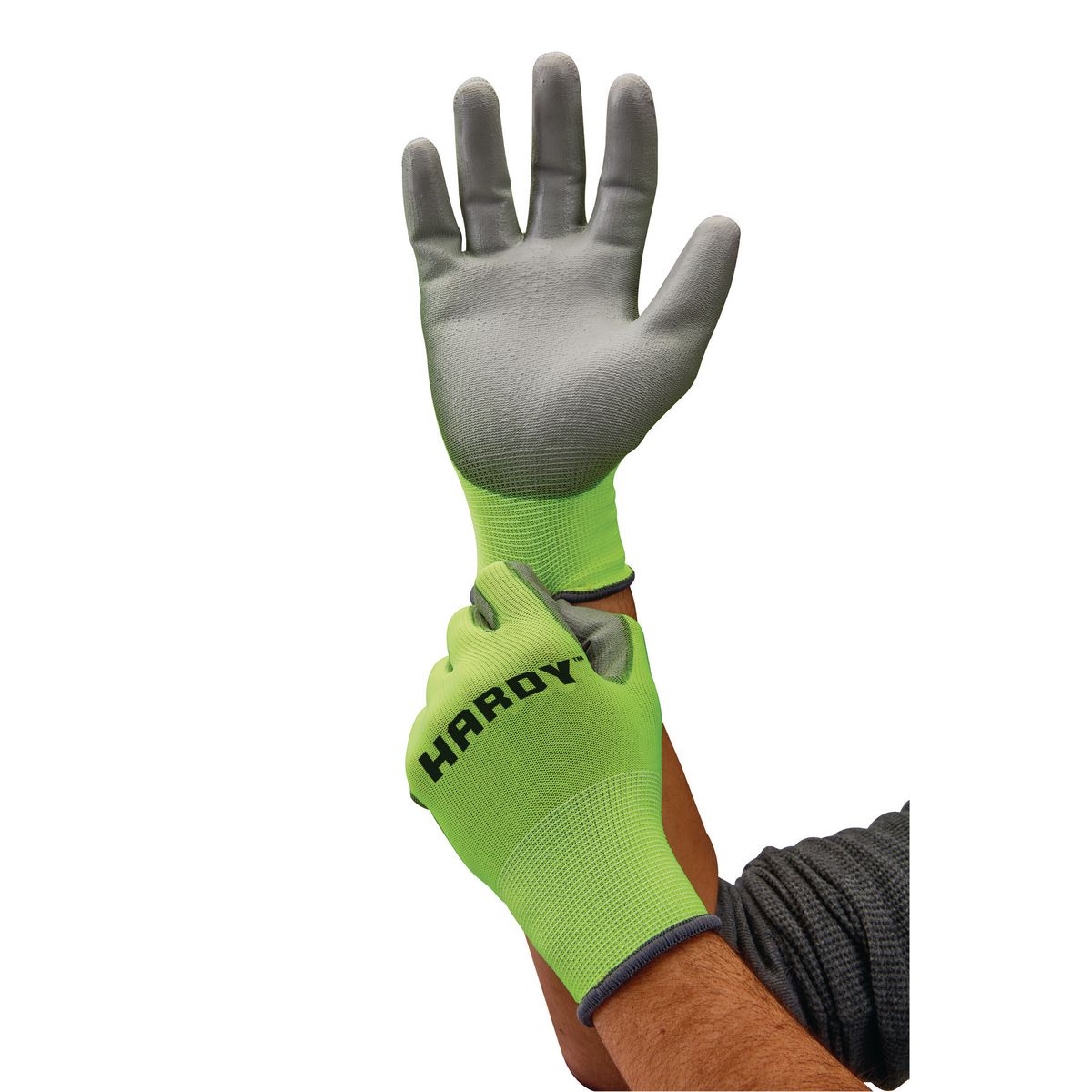 HARDY Touchscreen Hi-Vis Polyurethane Coated Work Gloves X-Large – Item