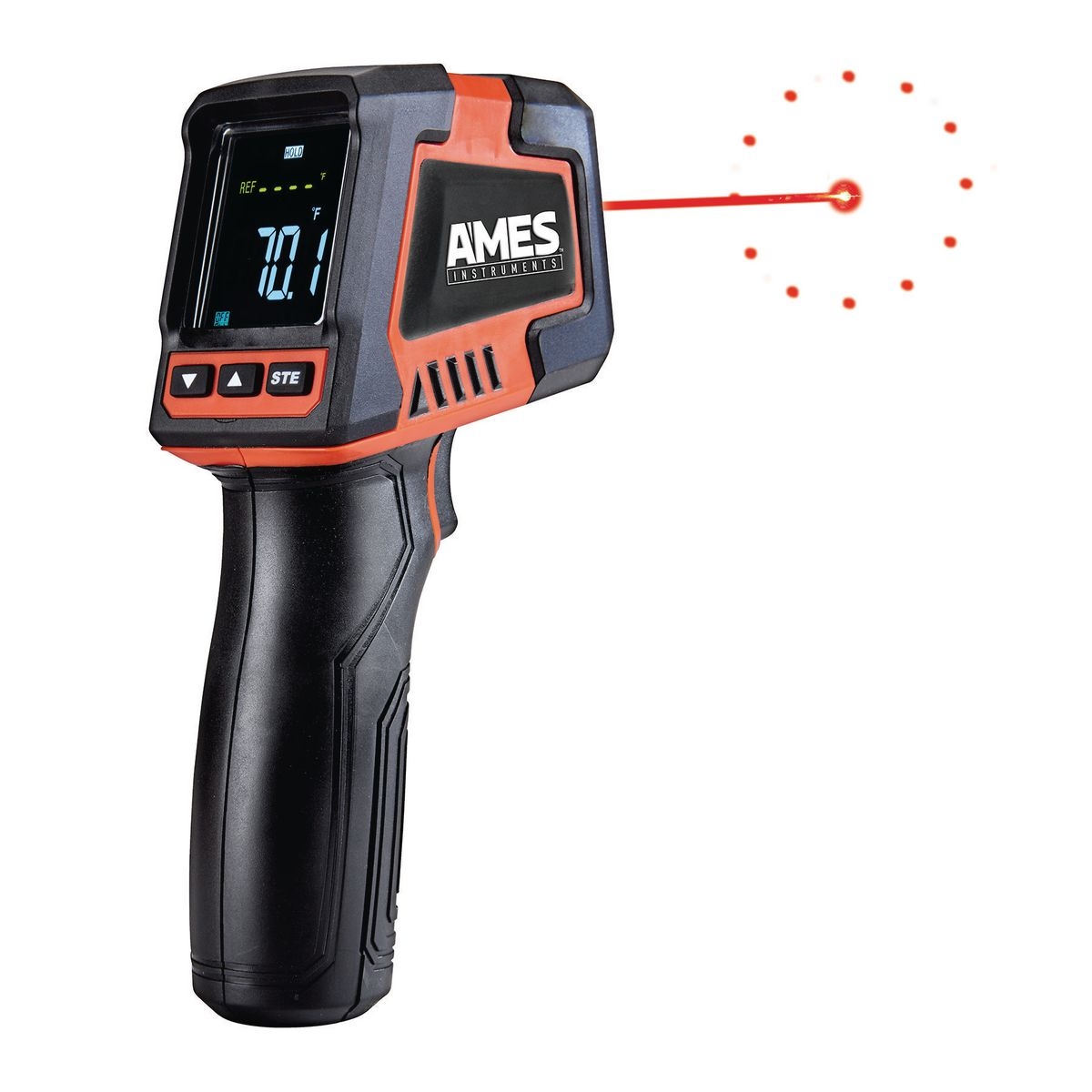AMES INSTRUMENTS 20:1 Infrared Laser Thermometer with Color Alarms