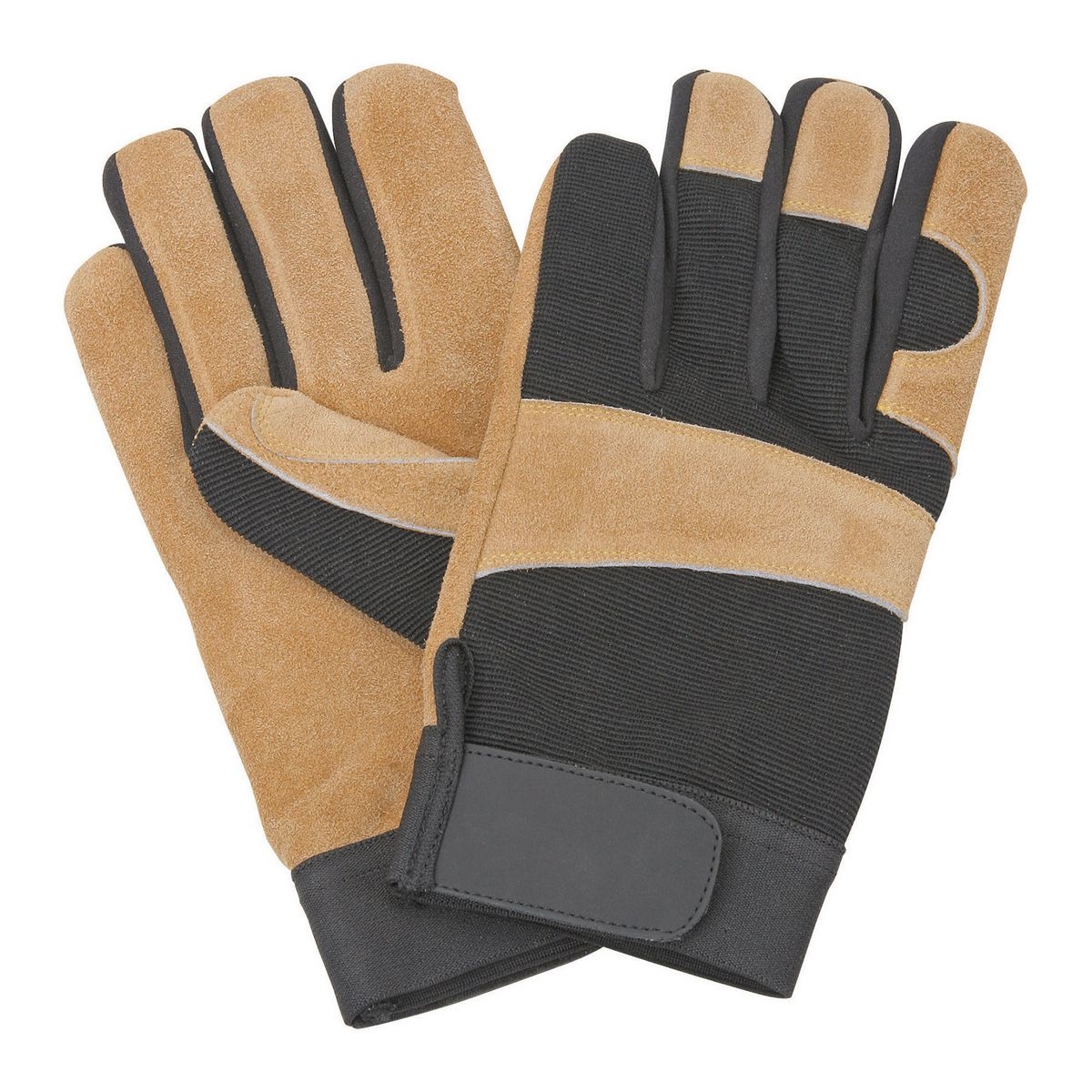 HARDY Split Leather Work Gloves with Flex Back – Large – Item 66610 /
