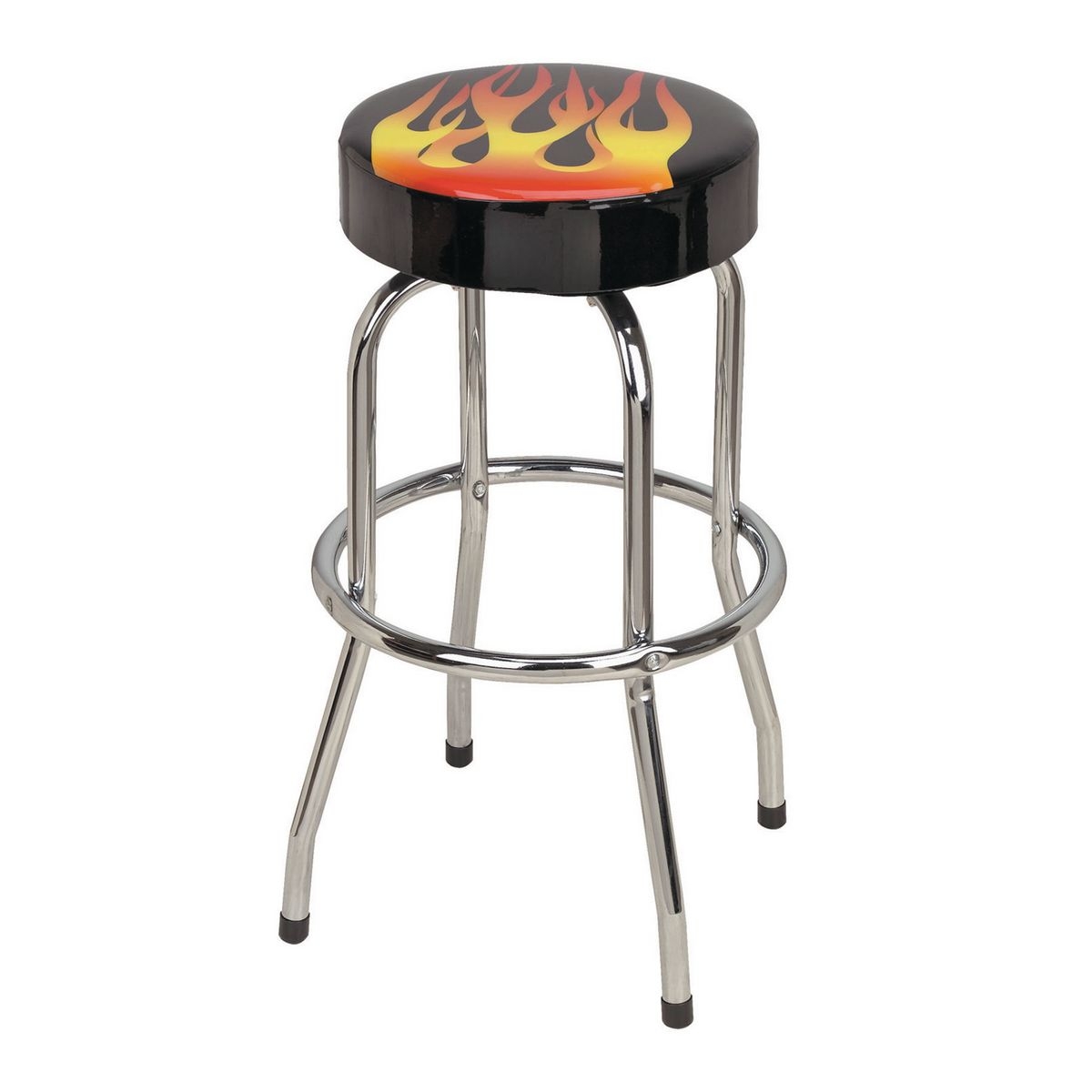 PITTSBURGH AUTOMOTIVE Bar/Counter Swivel Stool with Flame Design – Item