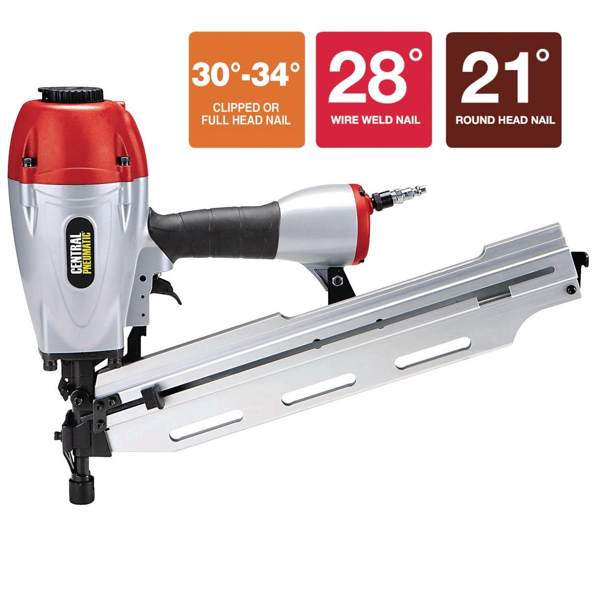 CENTRAL PNEUMATIC 3-in-1 Framing Air Nailer – Item 98751 / 63455