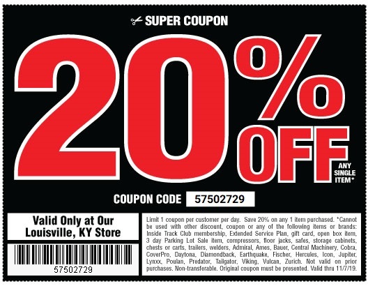 20 Percent Off Any One Item - Louisville Kentucky