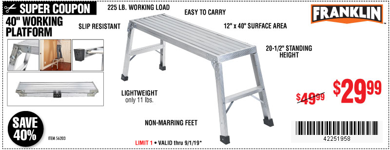 Buy a 40-Inch Working Platform for Only $29.99