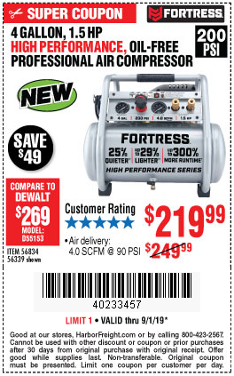 Save over $260 on a Professional Air Compressor