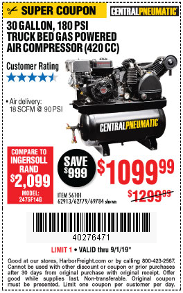 Buy the Central Pneumatic Truck Bed Air Compressor for $1099.99