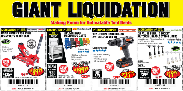 Harbor Freight Tools: Our GIANT Liquidation Sale Ends Today!