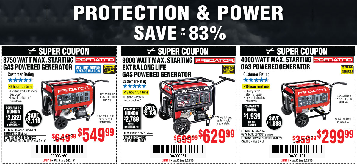 Harbor Freight Has Serious Deals on Generators and Power Tools