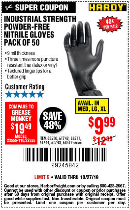 disposable latex gloves harbor freight