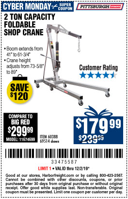 Featured image of post Harbor Freight Engine Hoist Coupon 2020 Ended up putting it together and the directions were fairly straight forward for the most part