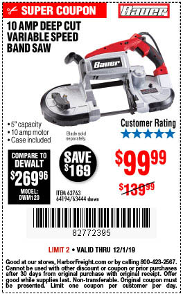 Take 10% Off Any Single Bauer Item Through 12/31/19 – Harbor Freight