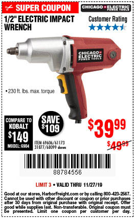 1/2 in. Heavy Duty Electric Impact Wrench