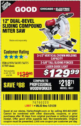 12 in. Dual-Bevel Sliding Compound Miter Saw with Laser Guide System