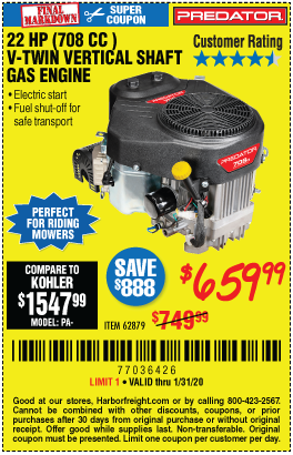 Replace Your Current Engine with Predator! – Harbor Freight Coupons