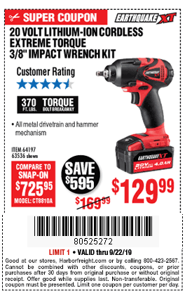 20V Max Lithium 3/8 In. Cordless Xtreme Torque Impact Wrench Kit