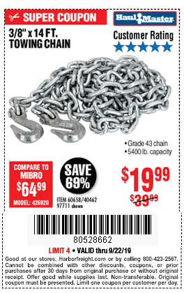 3/8 in. x 14 ft. Grade 43 Towing Chain
