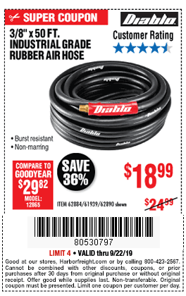 3/8 in. x 50 ft. Rubber Air Hose