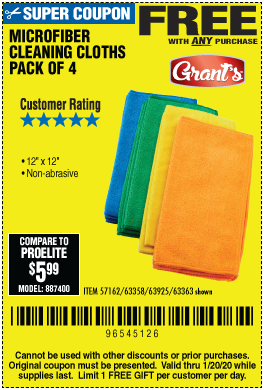 Free Pack of Cleaning Cloths with Purchase through 1/20 ...
