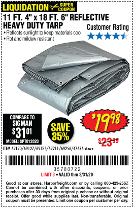 11 ft. 4 in. x 18 ft. 6 in. Silver/Heavy Duty Reflective All Purpose/Weather Resistant Tarp
