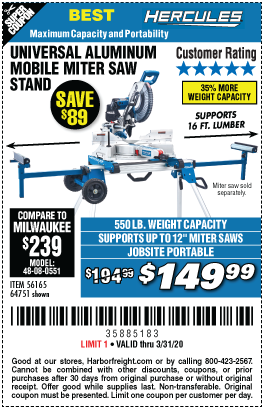 Professional Rolling Miter Saw Stand