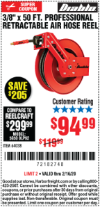 50 ft retractable air hose reel harbor freight in Hose Reel Online Shopping