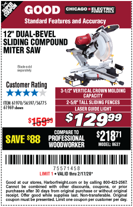 12 in. Dual-Bevel Sliding Compound Miter Saw with Laser Guide System