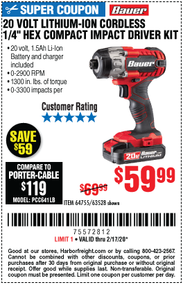 20V Hypermax™ Lithium-Ion Cordless 1/4 in. Hex Compact Impact Driver Kit with 1.5 Ah Battery, Rapid Charger, and Bag