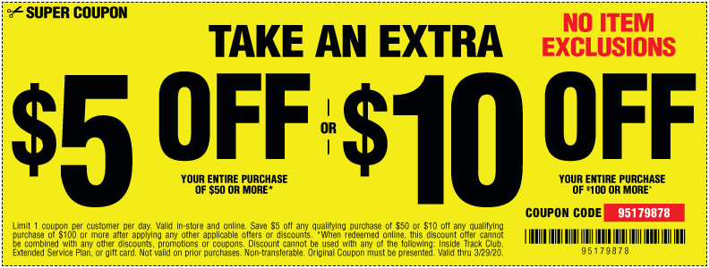Step up $5 off $50, $10 off $100 purchase