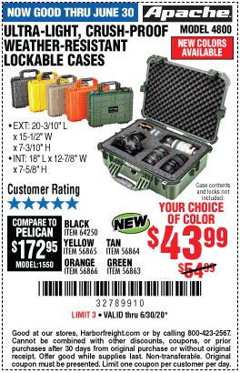 4800 Weatherproof Protective Case - X-Large Green