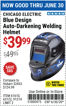 Blue Design Auto Darkening Welding Helmet