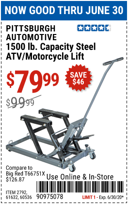 1500 lb. Capacity ATV/Motorcycle Lift