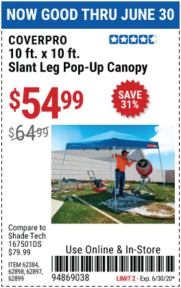 10 ft. x 10 ft. Slant Leg Pop-Up Canopy