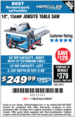 Cheap table deals saw harbor freight