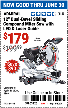 12 in. Dual-Bevel Sliding Compound Miter Saw with LED & Laser Guide