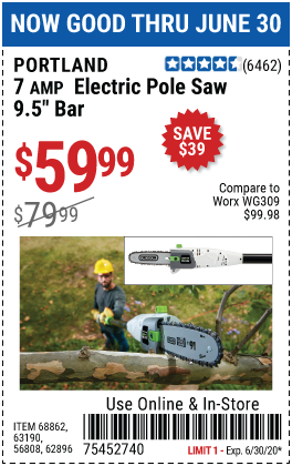 9.5 In. 7 Amp Corded Electric Pole Saw