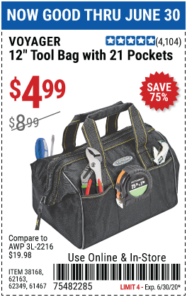 12 in. Tool Bag with 21 Pockets