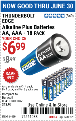 AAA Alkaline Batteries, 18 Pk.