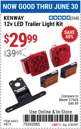 12 Volt LED Trailer Light Kit