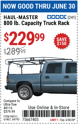 800 lb. Capacity Full Size Truck Rack
