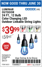 Harbor Freight - Make your yard a DESTINATION this Summer with outdoor  lighting options from Harbor Freight! Take advantage of this limited time  BULK PRICE on the Luminar Incandescent String Lights. Available