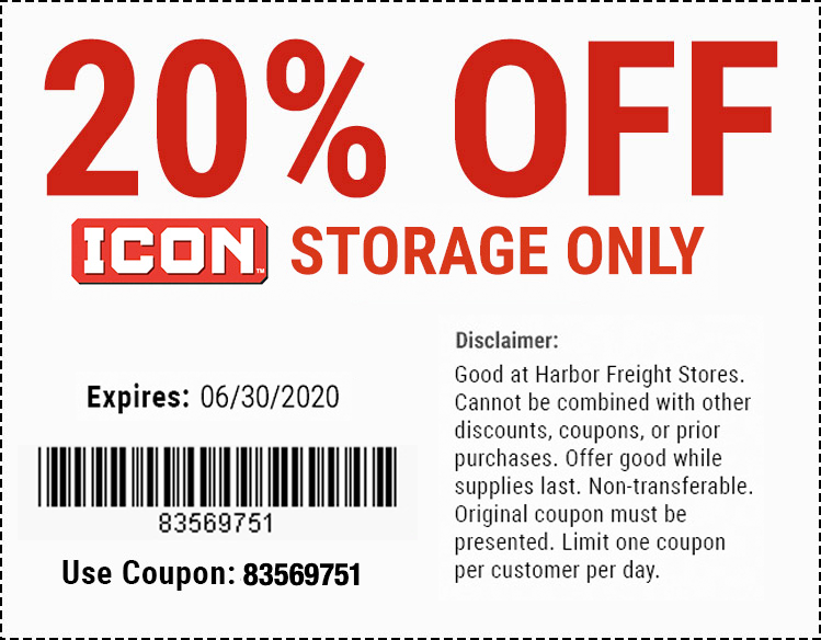 Exclusive Off Icon Storage Harbor Freight Coupons