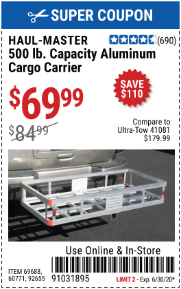 500 lb. Capacity Aluminum Cargo Carrier