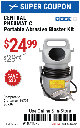Central Pneumatic Portable Abrasive Blaster Kit for sale online