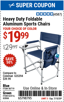 Foldable Aluminum Sports Chair - Green