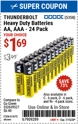 AA Heavy Duty Batteries, 24 Pk.