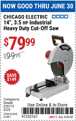 14 in. 3.5 HP Heavy Duty Cut-Off Saw