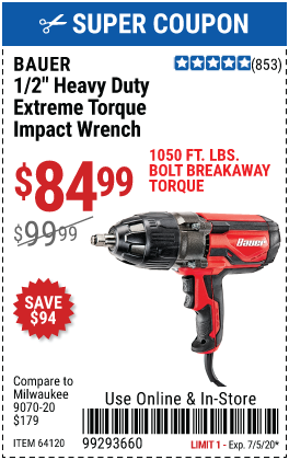 8.5 Amp Corded 1/2 in. Heavy Duty Extreme Torque Impact Wrench