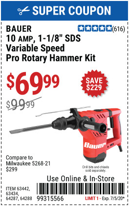 1-1/8 in. SDS Variable Speed Pro Rotary Hammer Kit