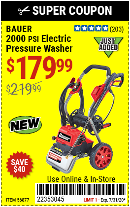 2000 PSI  Max Performance Electric Pressure Washer